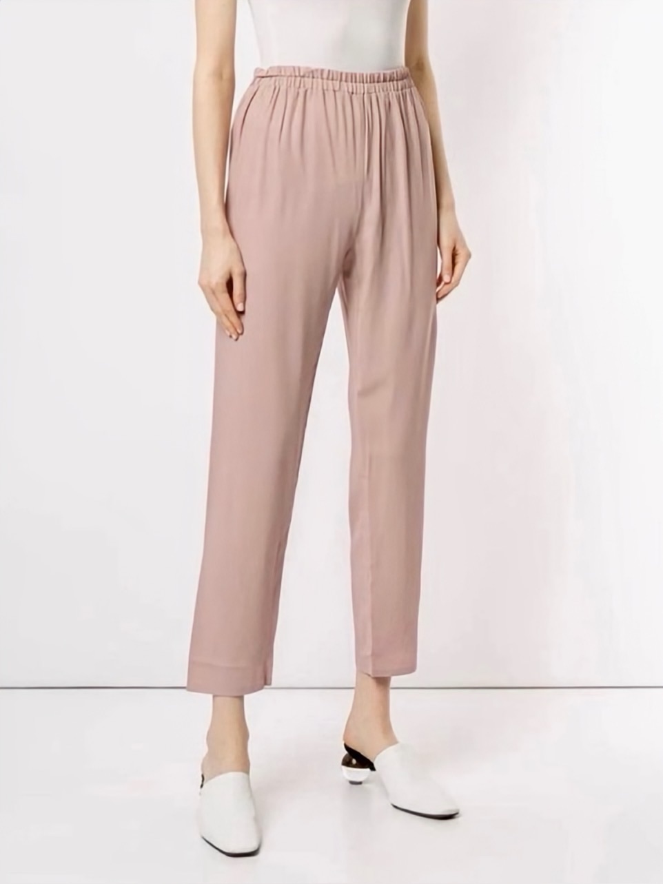 Nwt Mansur Gavriel ‘Viscose Blend Elastic Pant’ In “Blush Pink” Size 38 = Size 2